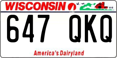 WI license plate 647QKQ
