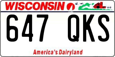 WI license plate 647QKS