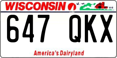 WI license plate 647QKX