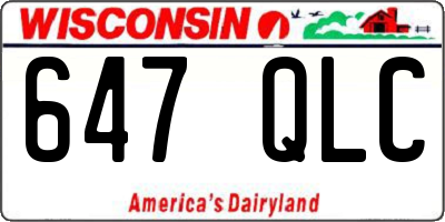 WI license plate 647QLC