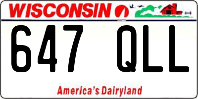 WI license plate 647QLL