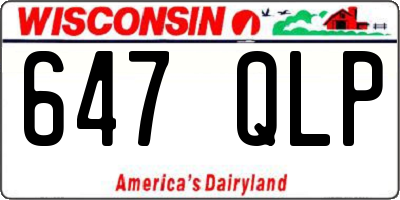 WI license plate 647QLP