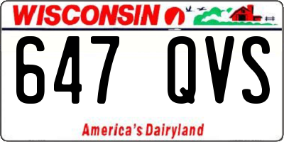 WI license plate 647QVS