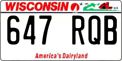 WI license plate 647RQB
