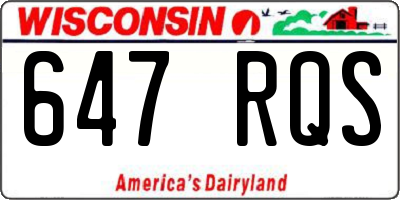 WI license plate 647RQS