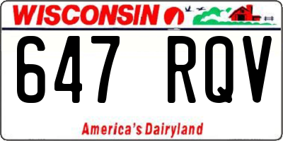 WI license plate 647RQV