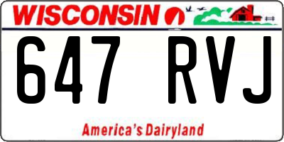 WI license plate 647RVJ