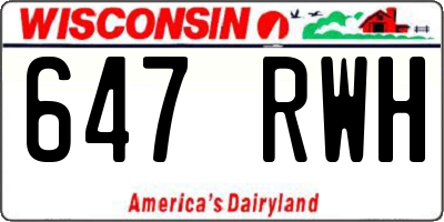 WI license plate 647RWH