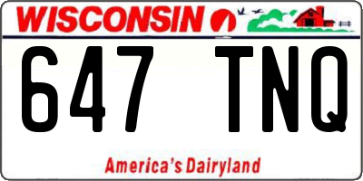 WI license plate 647TNQ