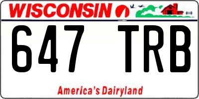 WI license plate 647TRB