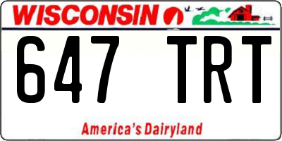 WI license plate 647TRT