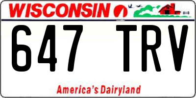 WI license plate 647TRV