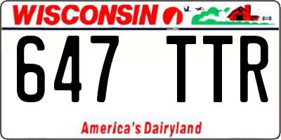 WI license plate 647TTR