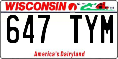 WI license plate 647TYM