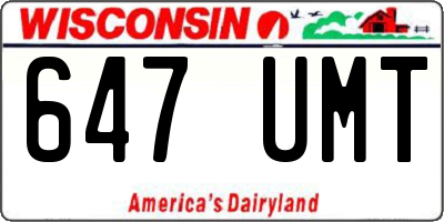 WI license plate 647UMT