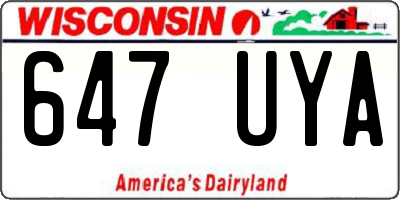 WI license plate 647UYA