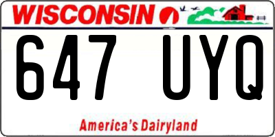 WI license plate 647UYQ