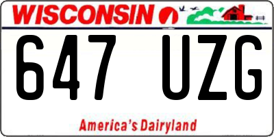 WI license plate 647UZG