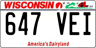 WI license plate 647VEI