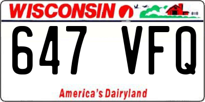 WI license plate 647VFQ