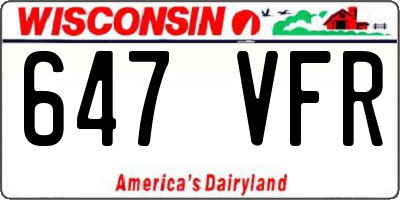 WI license plate 647VFR