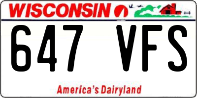 WI license plate 647VFS