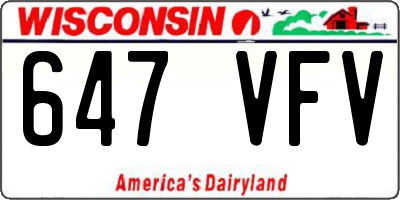 WI license plate 647VFV