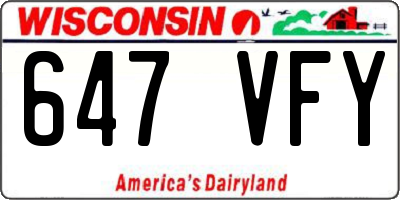 WI license plate 647VFY