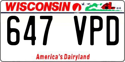 WI license plate 647VPD