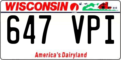 WI license plate 647VPI