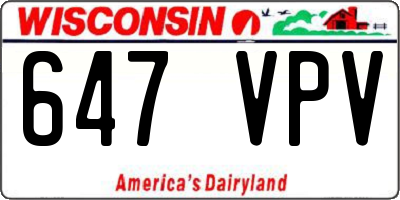 WI license plate 647VPV