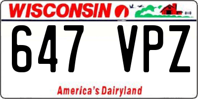 WI license plate 647VPZ