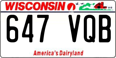 WI license plate 647VQB