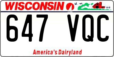 WI license plate 647VQC