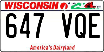 WI license plate 647VQE
