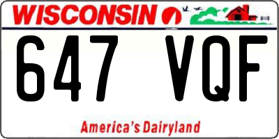 WI license plate 647VQF