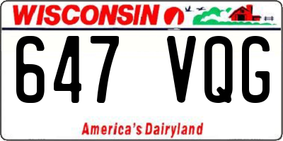 WI license plate 647VQG