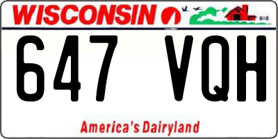 WI license plate 647VQH
