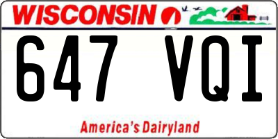 WI license plate 647VQI