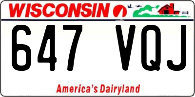 WI license plate 647VQJ