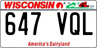 WI license plate 647VQL