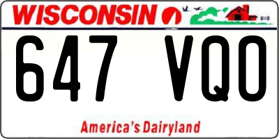 WI license plate 647VQO