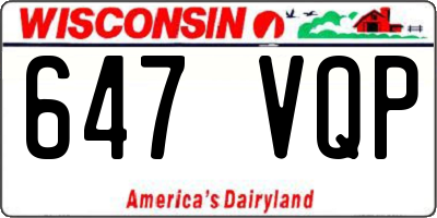 WI license plate 647VQP