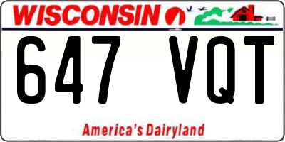 WI license plate 647VQT