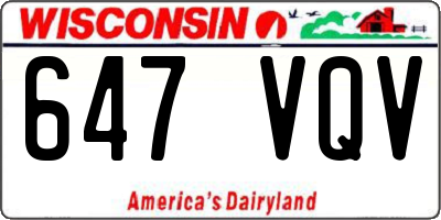 WI license plate 647VQV