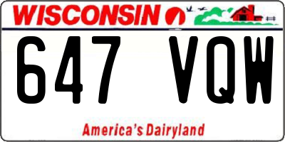 WI license plate 647VQW