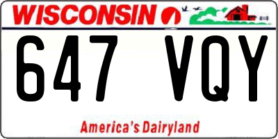 WI license plate 647VQY