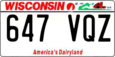 WI license plate 647VQZ