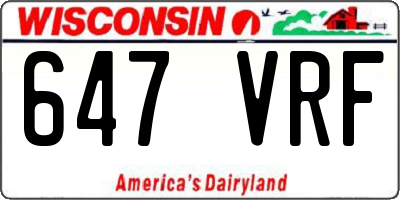 WI license plate 647VRF