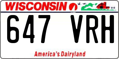 WI license plate 647VRH
